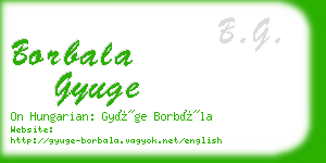 borbala gyuge business card